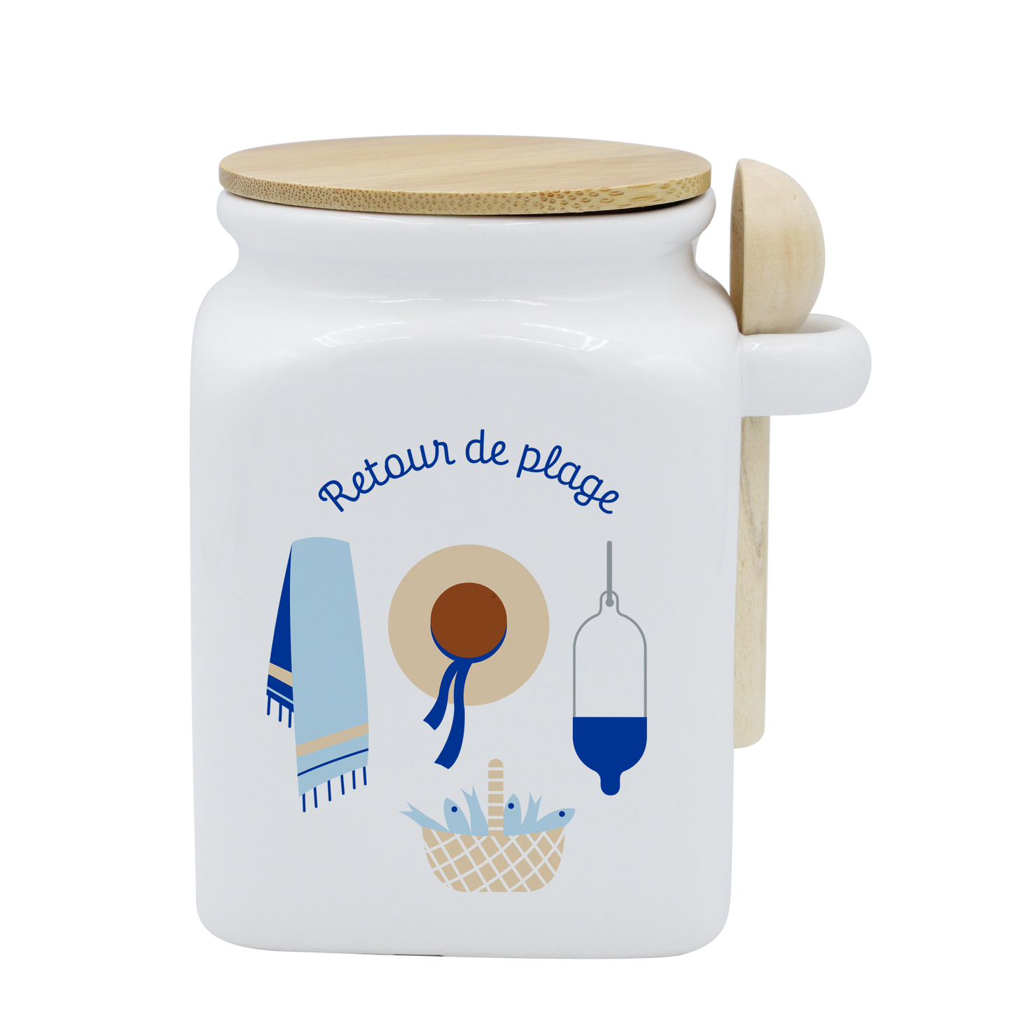 POT BLANC MM COUV. BAMBOU+CUIL. BOIS - RETOUR DE PLAGE LA PETITE EMI