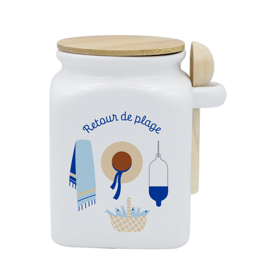 POT BLANC MM COUV. BAMBOU+CUIL. BOIS - RETOUR DE PLAGE LA PETITE EMI