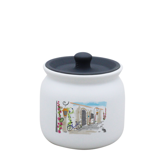 POT BLANC PM COUV. SILICONE GRIS-RUATL