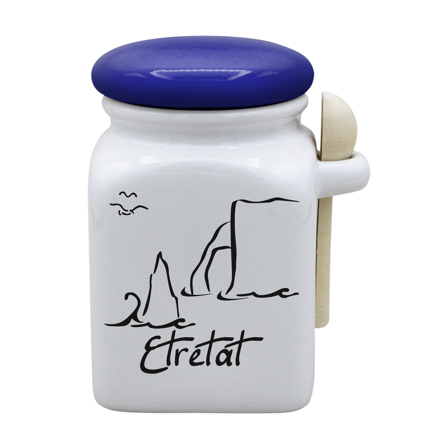 POT BLANC MM COUV. BLEU +CUIL. BOIS-ETRETF