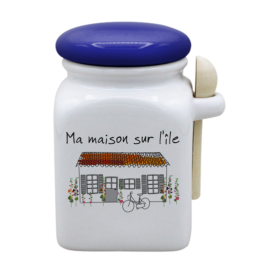 POT BLANC MM COUV. BLEU +CUIL. BOIS-MMASI