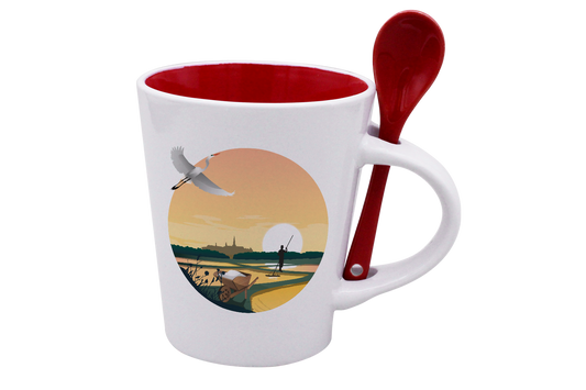 MUG CUILLERE BLANC INT. ROUGE-MARHERON