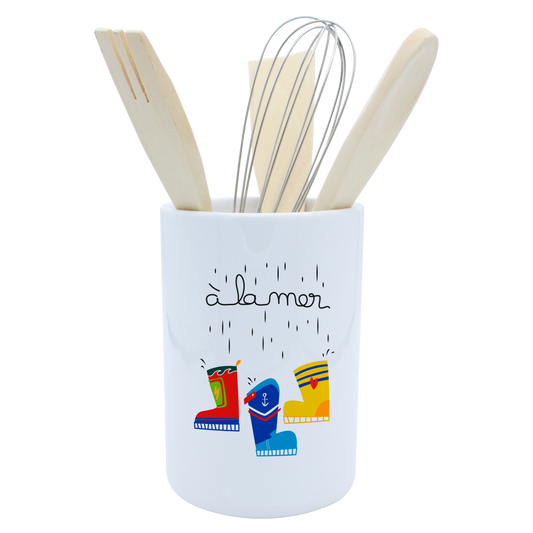 POT A USTENSILES BLANC-A LA MER BOTTES