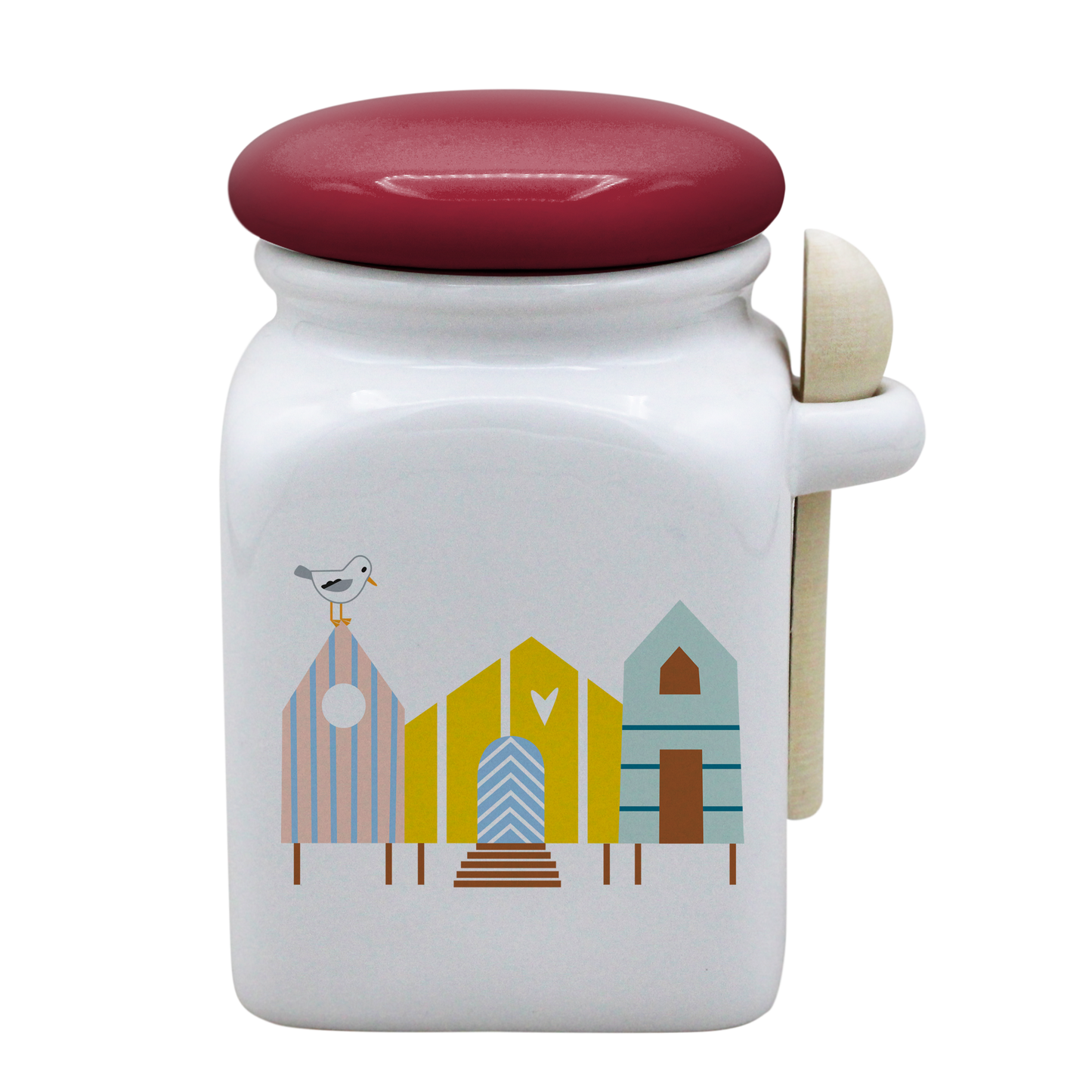 POT BLANC MM COUV. ROUGE+CUIL. BOIS-CABINES ET SURF LA PETITE EMI
