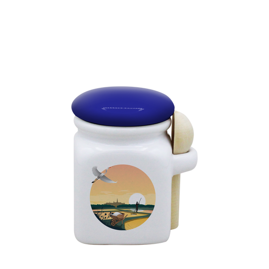 POT BLANC MINI COUV. BLEU+CUIL. BOIS-MARHERON