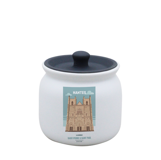 POT BLANC PM COUV. SILICONE GRIS-NTECATHE