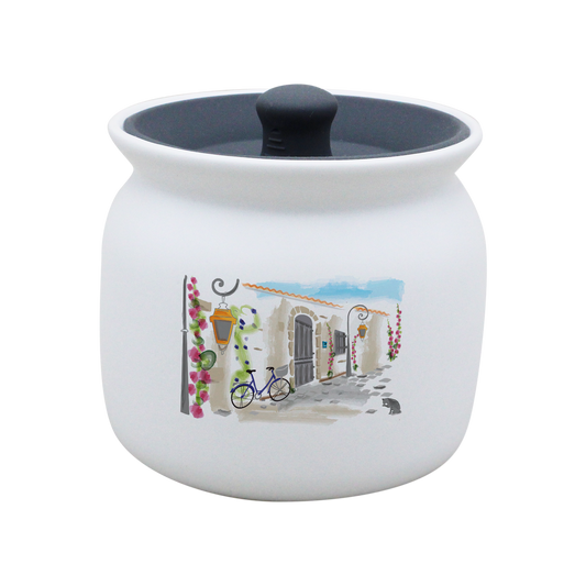 POT BLANC GM COUV. SILICONE GRIS -RUATL