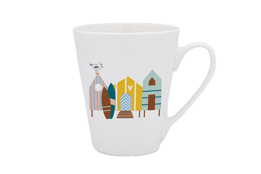 MUG CONIQUE BLANC-CABINES ET SURF LA PETITE EMI