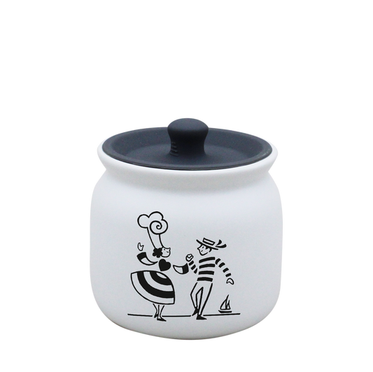 POT BLANC PM COUV. SILICONE GRIS-LDANS