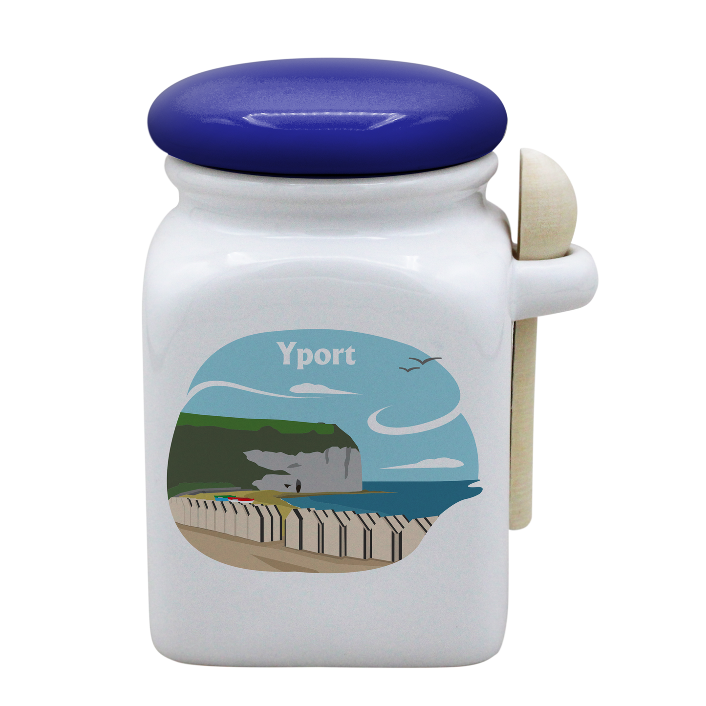 POT BLANC MM COUV. BLEU +CUIL. BOIS-FYPORT