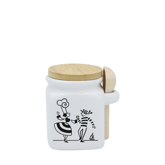POT BLANC MINI COUV. BAMBOO+CUIL. BOIS-LDANS