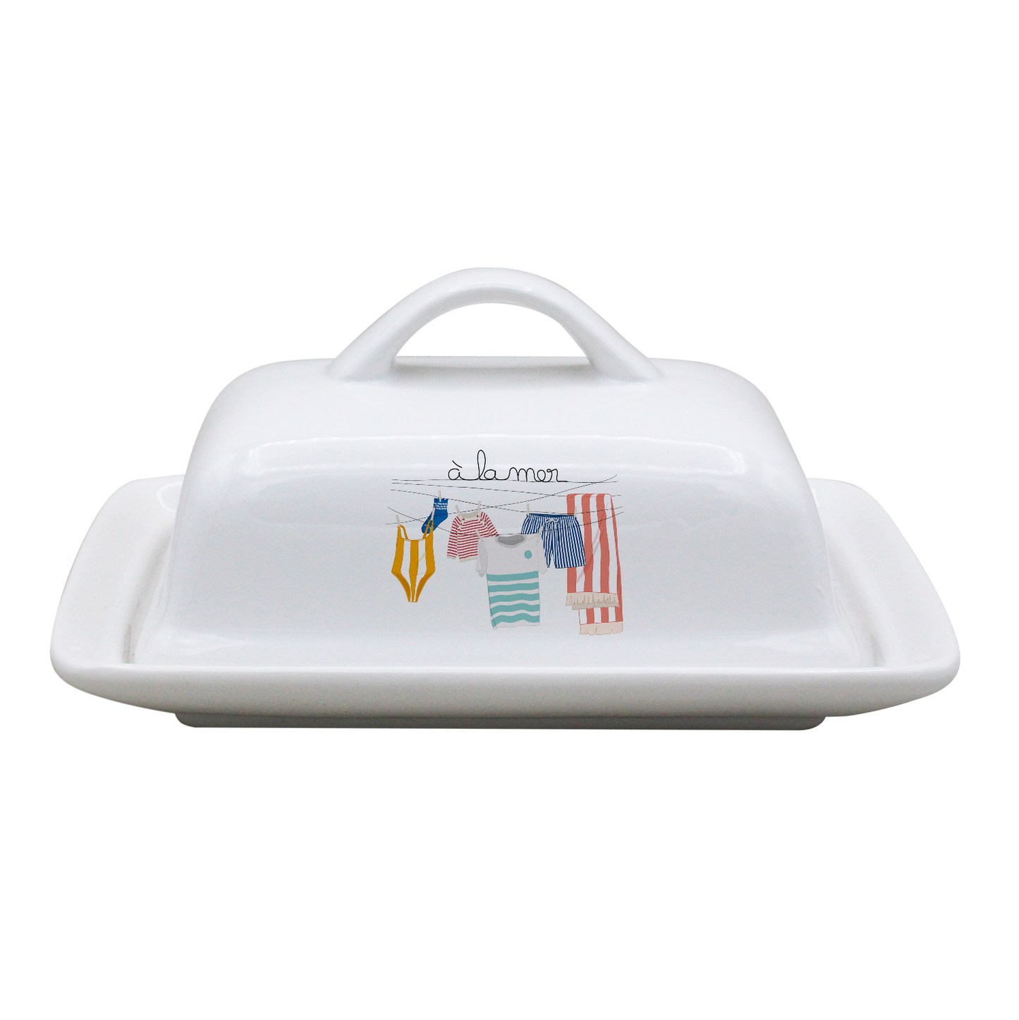 BEURRIER RECTANGLE BLANC-TRILINGE