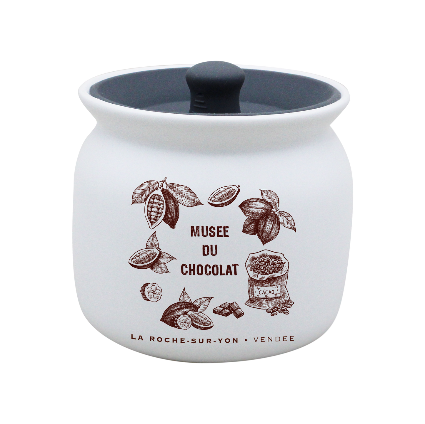POT BLANC GM COUV. SILICONE GRIS -GELEN