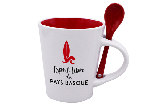 MUG CUILLERE BLANC INT. ROUGE-ESTEBAN4