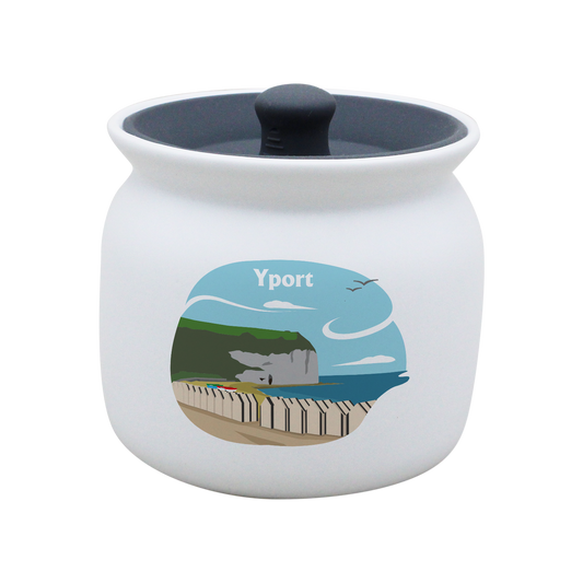 POT BLANC GM COUV. SILICONE GRIS -FYPORT
