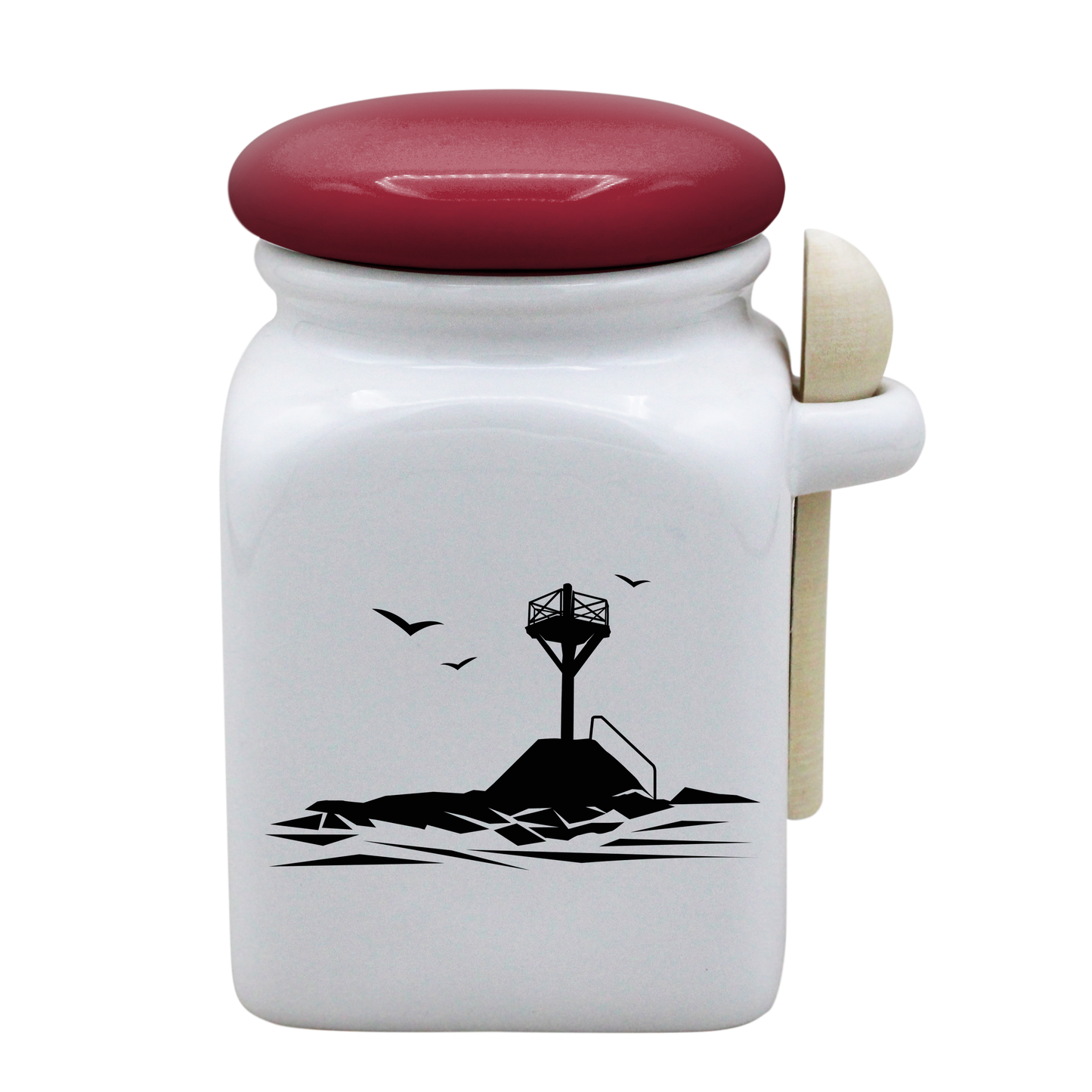 POT BLANC MM COUV. ROUGE+CUIL. BOIS - PASSAGE DU GOIS NOIR ET BLANC