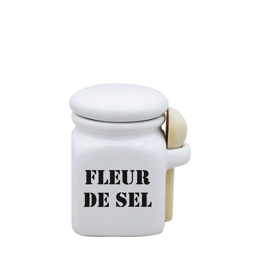 POT BLANC MINI COUV. BLANC+CUIL. BOIS-FLSEL