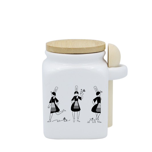 POT BLANC PM COUV. BAMBOO+CUIL. BOIS - ARMELLE BIGOUDENE 3 PICTOS