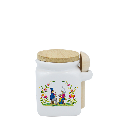 POT BLANC MINI COUV. BAMBOO+CUIL. BOIS-RENOR
