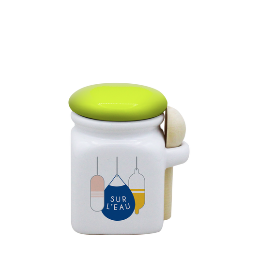 POT BLANC MINI COUV. VERT+CUIL. BOIS-BOUEE SUR L'EAU LA PETITE EMI