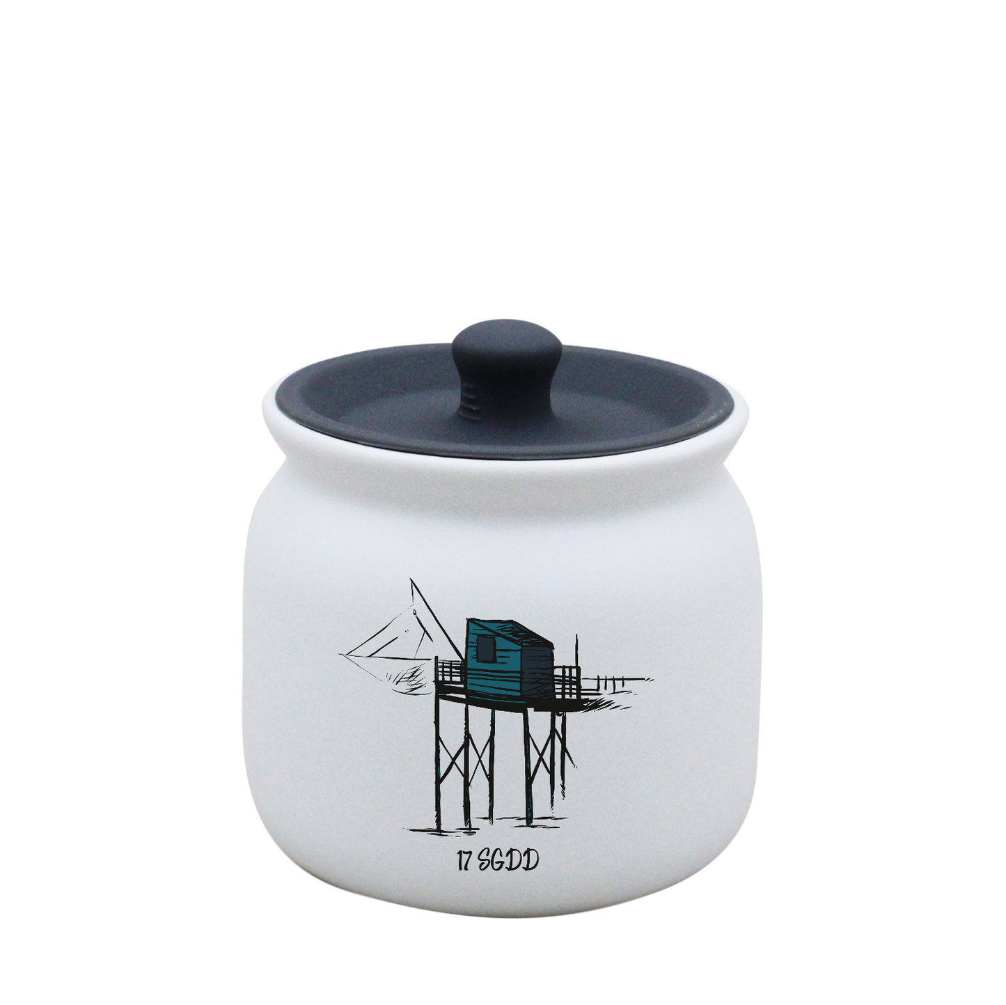 POT BLANC PM COUV. SILICONE GRIS-CARBLE17