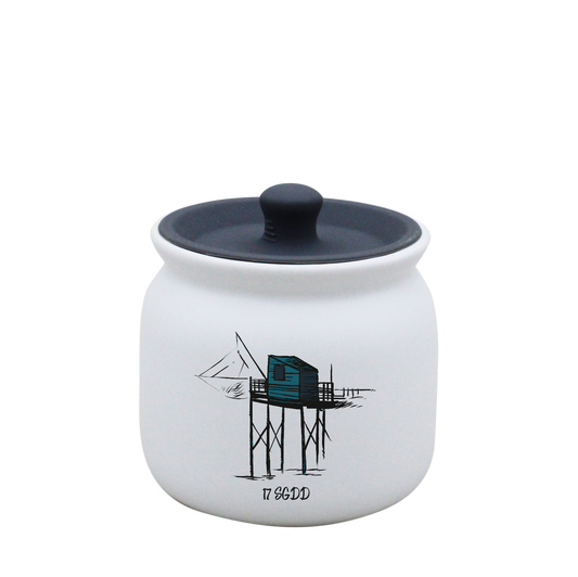 POT BLANC PM COUV. SILICONE GRIS-CARBLE17