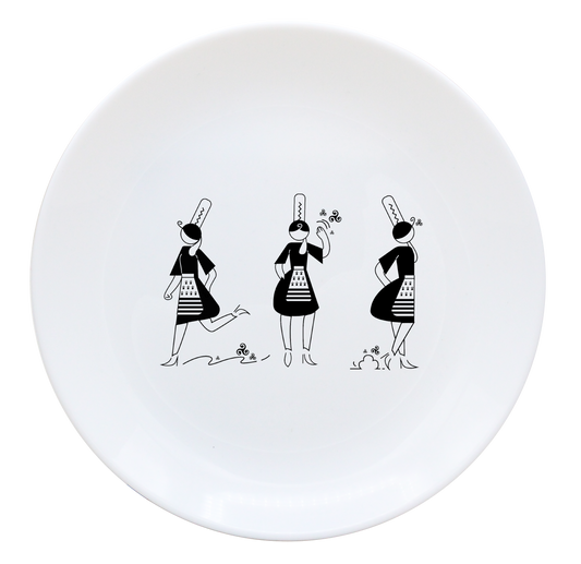 ASSIETTE DESSERT 19cm LUMINARC-ARMELLE BIGOUDENE 3 PICTOS
