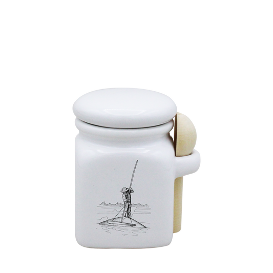 POT BLANC MINI COUV. BLANC+CUIL. BOIS-PALUA