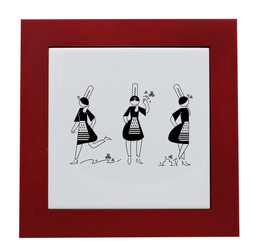 ENTOURAGE BOIS ROUGE-CARREAU FAIENCE 15x15 NU - ARMELLE BIGOUDENE 3 PICTOS