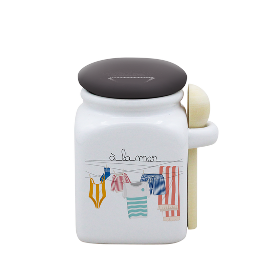 POT BLANC PM COUV. GRIS+CUIL. BOIS-TRILINGE