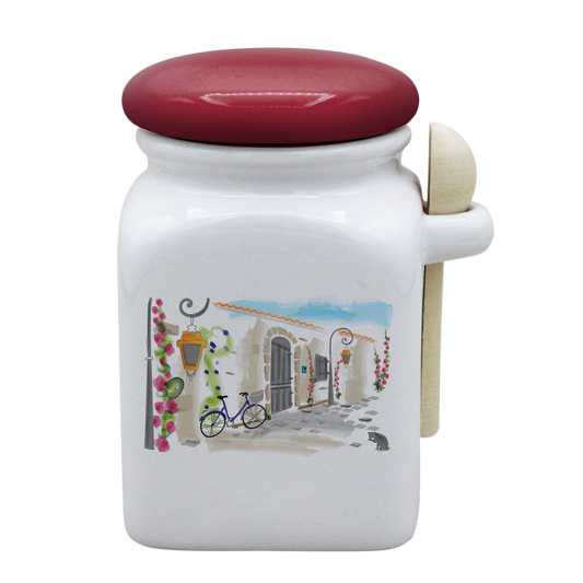 POT BLANC MM COUV. ROUGE+CUIL. BOIS-RUATL