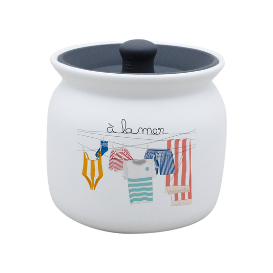 POT BLANC GM COUV. SILICONE GRIS -TRILINGE