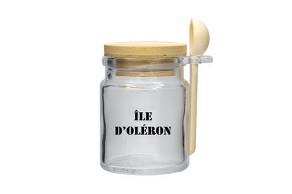 POT VERRE 100ML BOUCHON BOIS + CUIL. ILE D'OLÉRON