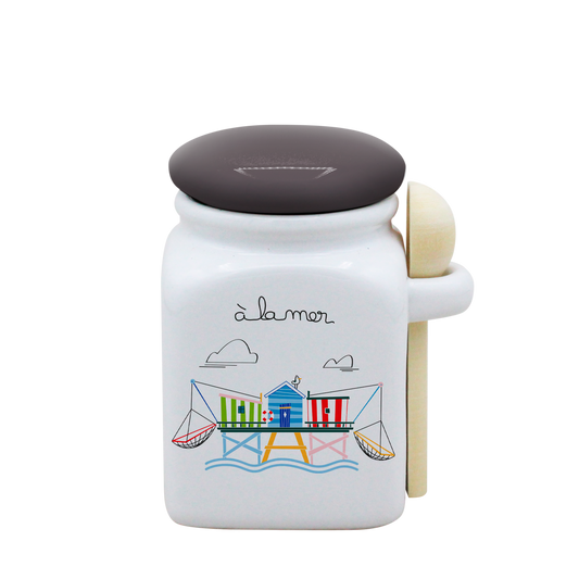 POT BLANC PM COUV. GRIS+CUIL. BOIS-A LA MER CARRELET