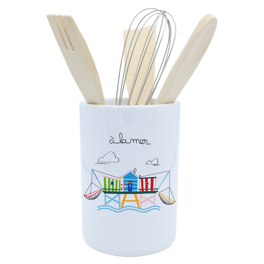 POT A USTENSILES BLANC - A LA MER CARRELET