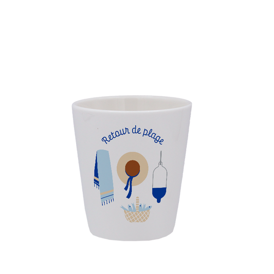 TASSE ESPRESSO BLANCHE S/ANSE-RETOUR DE PLAGE LA PETITE EMI