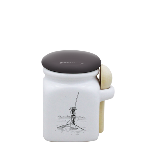 POT BLANC MINI COUV. GRIS+CUIL. BOIS-PALUA