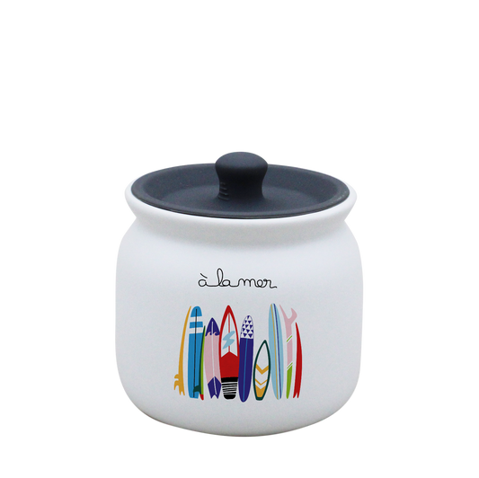 POT BLANC PM COUV. SILICONE GRIS-ALM4