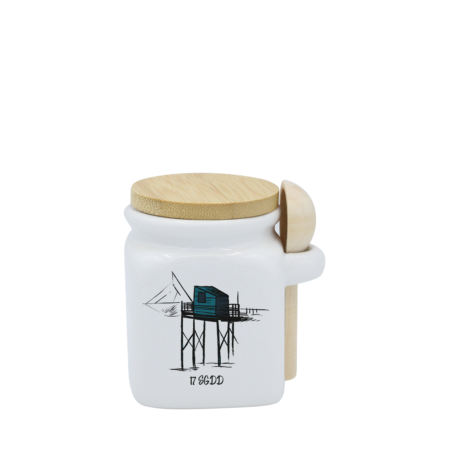 POT BLANC MINI COUV. BAMBOO+CUIL. BOIS-CARBLE17