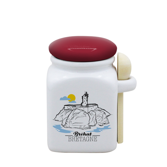 POT BLANC PM COUV. ROUGE+CUIL. BOIS - PHARE DU PAON ILE DE BREHAT SPE ARCHIPEL