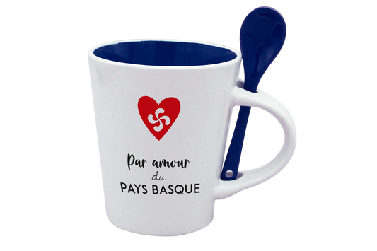 MUG CUILLERE BLANC INT. BLEU-ESTEBAN1