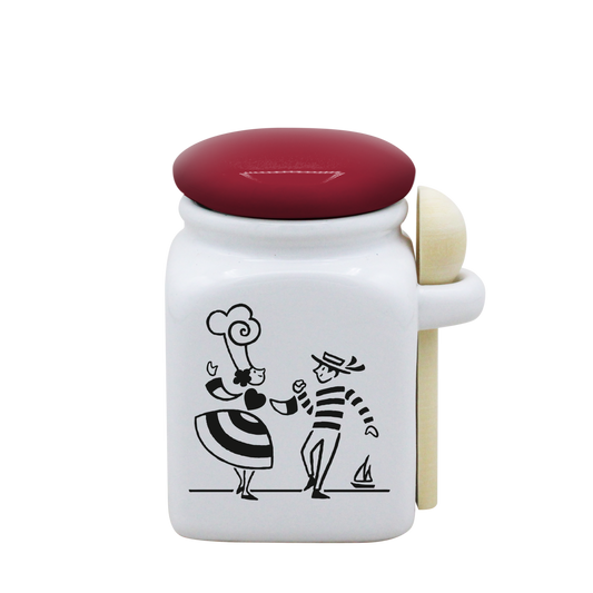POT BLANC PM COUV. ROUGE+CUIL. BOIS-LDANS