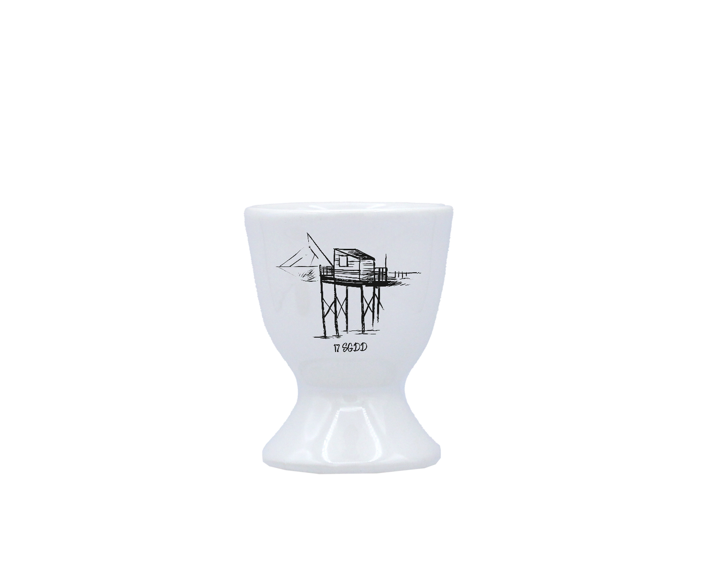 COQUETIER BLANC - CARRELET NOIR SPE BO ET BON