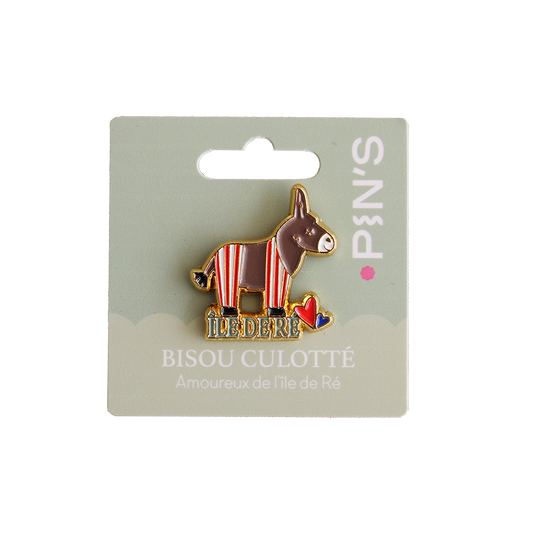 PINS DORÉ ÂNE EN CULOTTE ROUGE