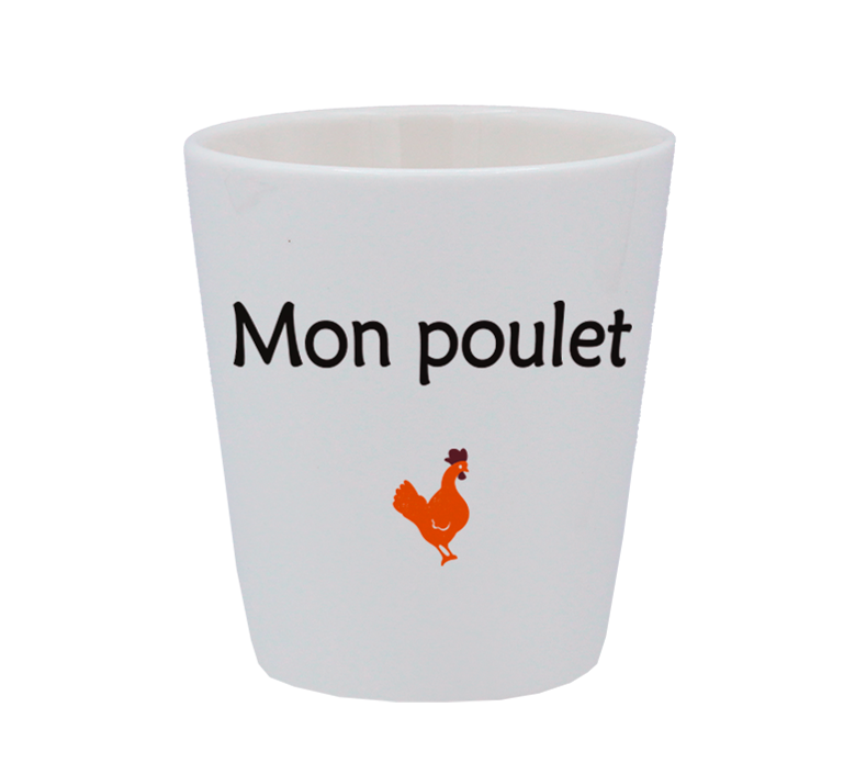 TASSE ESPRESSO BLANCHE S/ANSE-MON POULET