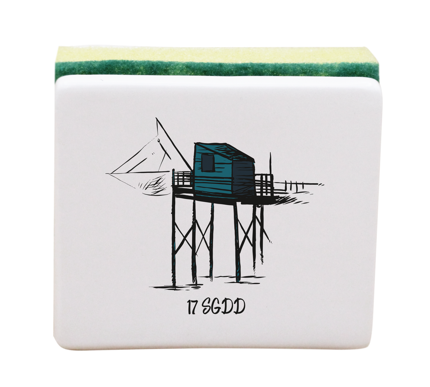 PORTE EPONGE BLANC-CARBLE17