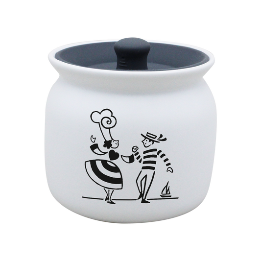 POT BLANC GM COUV. SILICONE GRIS -LDANS