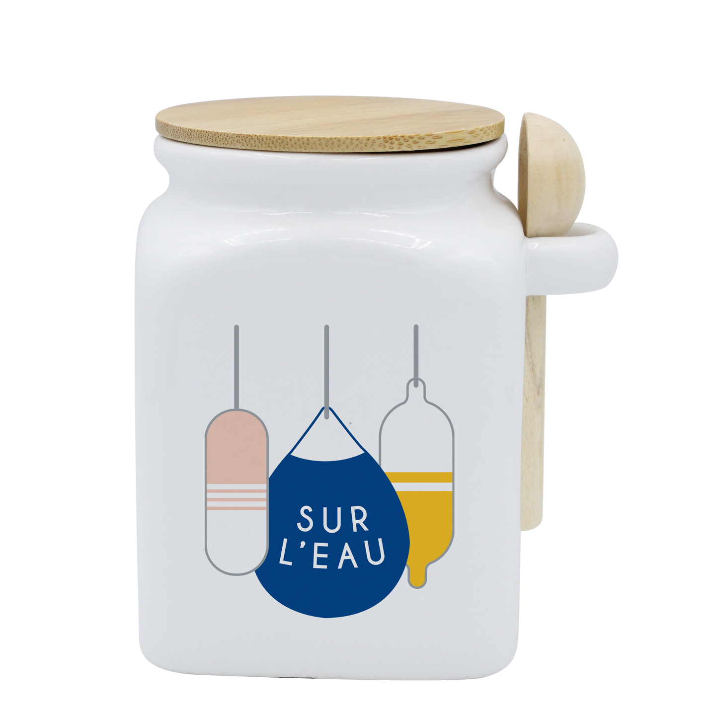 POT BLANC MM COUV. BAMBOU+CUIL. BOIS-BOUEE SUR L'EAU LA PETITE EMI