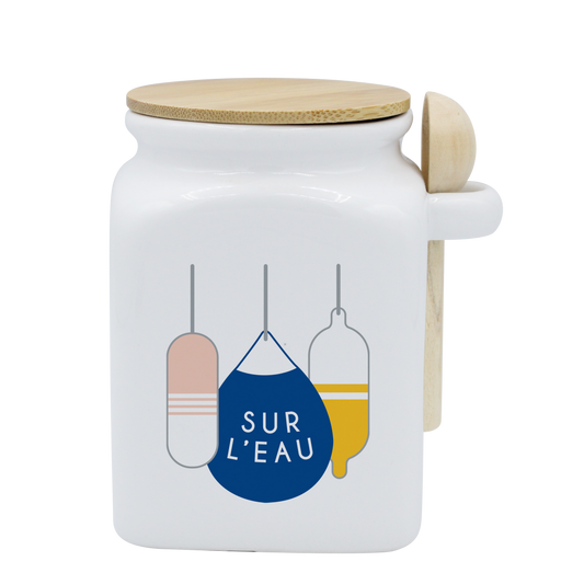 POT BLANC MM COUV. BAMBOU+CUIL. BOIS-BOUEE SUR L'EAU LA PETITE EMI