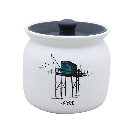 POT BLANC GM COUV. SILICONE GRIS - CARRELET BLEU SPE BO ET BON